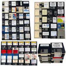 63 Vintage 3.5 Floppy Disks DOS Windows Microsoft Norton Adaptec Driver Lot picture