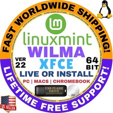 Linux MINT 22 USB WILMA XFCE, 64-Bit, Live Boot, Full Install for MAC, PC picture