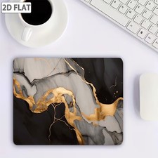 1pc, 2D Luxury Black Golden Marble Texture Mouse Pad, Extra Large Thickened No picture