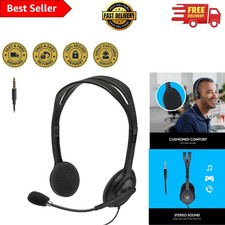 H111 Wired Headset: Noise-Cancelling Stereo Headphones for Clear Calls - Black picture