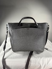 TUMI Gray Fabric and Leather Tote Bag with Shoulder Strap picture
