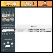 28-Port Gigabit Smart Managed Switch, Static Routing, Network Switch for Home/Of picture