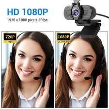 USB 1080P Web Camera with Built-in Mic & Privacy Cover，360° for Video Conference picture