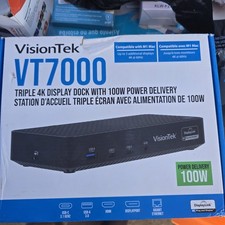 VisionTek VT7000 Triple 4K Display USB-C Docking Station 100W PD 901468 Dent BOX picture