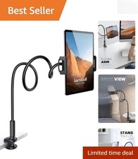 Ergonomic Gooseneck Tablet Mount Holder for Bed - Fits 4.7-11