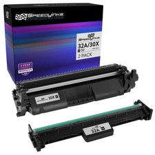 2PK Replacement for HP 30X CF230X Black Toner & 32A CF232A Drum for M203dw picture