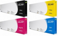 FULL SET COMPATIBLE ECO SOLVENT 440ML INK CARTRIDGES FOR ROLAND ECO SOL MAX 2 picture