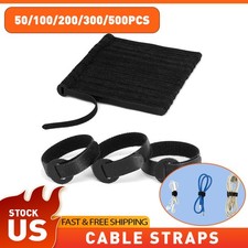 50 PCS Cable Straps Wire Cord Hook Loop Ties Reusable Fastening Organizer Laptop picture