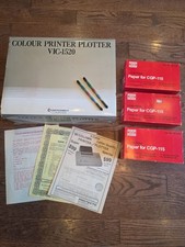 Vintage Commodore VIC-1520 Color Plotter Printer Boxed + Extra Paper & Ink Carts picture