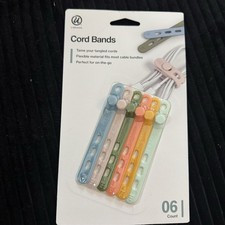 U Brands Silicone Cord Bands 6 Ct Flexible Material picture