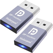 2pcs 4K DisplayPort Headless Ghost Display Emulator - Blue Light - PC Dummy Plug picture