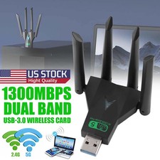 Dual Band USB WiFi Adapter AC1300 5GHz 867Mbps 4x Antennas USB 3.0 Windows 10/11 picture