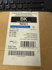 Epson BK T01C1 C13T01C120 Black  143.7 ml Exp: 07-2029, OPEN BOX, SEALED BAG. picture