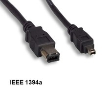 KNTK 15' Firewire 400 6Pin to 4 Pin Cable IEEE-1394a DV Camcorder HDD Data Black picture