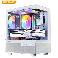 Aqua 3 Micro ATX Case with Tempered Glass & 3 ARGB Fans - White Elegance picture