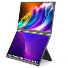 MINIX SF15 Foldable Portable Monitor,Dual 15.6 in 1920*1080 IPS Screen 178° View picture