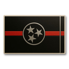 Tennessee Firefighter Flag Sticker, Thin Red Line Decal for Laptops & Indoor Use picture