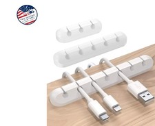 Clips para sujetar cables, organizadores de cables de silicona autoadhesivos pa. picture