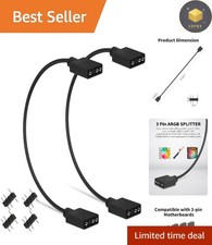 5V ARGB Extension Cable, Male-to-Male 3-Pin Splitter for Your Gaming PC - 2 Pack picture