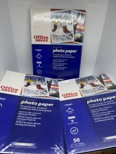 LOT OF 3 OFFICE DEPOT HIGH GLOSS PREMIUM PHOTO PAPER 4 X 6 INKJET HEAVY WEIGHT picture