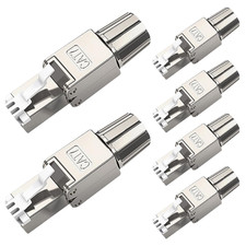 Cat7 Cat6A RJ45 Connector 6-Pack, Tool-Free Zinc Alloy Shielded Ethernet picture