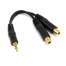 Startech MUY1MFF 6in Stereo Splitter Cable 3.5mm M-F 2x F picture