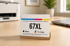  TWO OF EACH. 67xl Tri-Color And Black Combo Pack. Compatible With OEM Hp picture