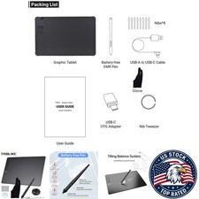 Graphics Tablet for Drawing Ultra-thin Stylus - 8192 Pressure, USB, 11.5