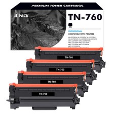 4PK TN760 Toner Cartridge for Brother TN-760 DCP-L2550DW MFC-L2710DW HL-L2390DW picture