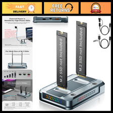 Dual-Bay M.2 SSD Cloner NVMe Duplicator 20Gbps Tool-Free Enclosure 16TB Storage picture