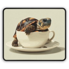 Turtle in Teacup Gaming Mouse Pad | Cute Animal Desk Mat picture