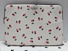 Kate Spade K4465 Cherry Print Laptop Sleeve Case Cream Pink Red Zip picture