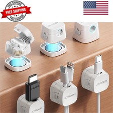 Detachable Magnetic Cord Organizer w/Secure Snap-Lock, 2-in-1 Adhesive& Magne... picture