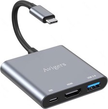 Avigers USB C To HDMI Adapter 4K PD100W Multiport Digital AV Converter, Gray picture