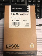 New Epson Genuine T5438 Matte Black Ink 110 ml. Best By Date 11/16 picture