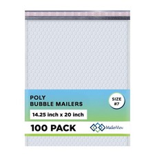 Arctic White Bubble Mailers 14.25x20 Poly Padded Mailers #7 100 Pack picture