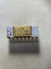 Vintage Intel C3405 3-bit Bipolar Control Register White Ceramic Gold C4004 CHIP picture