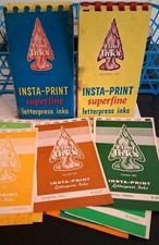 Vintage Lot of 2 Flint Inks InstaPrint Letterpress Ink Sample Book + Loose Pages picture