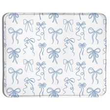 Coquette Blue Bow Pad, Preppy Girly Blue Aesthetic Mousepads for Wireless Com... picture