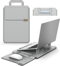 Nillkin 16 in PU Laptop Sleeve Stand Mouse Pad Handle Gray Travel Office picture