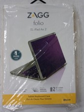 ZAGG iPad Air 2 Bluetooth Folio Case Ultra-Slim Keyboard Case Rare Orchid picture