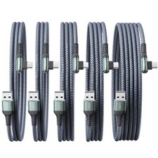 AINOPE USB C Charger 5-Pack [10/6.6/6.6/3.3/1.6ft] 3.1A Fast Charging, Right Ang picture