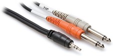 HOSA - Stereo Breakout Cable Adaptor - 3.5 mm TRS to Dual 1/4 in TS - 10 ft picture