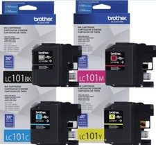 4pcs Genuine Brother LC101 Black, Cyan, Magenta, Yellow Brother LC101 picture