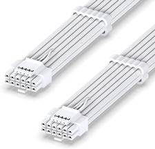 EZDIY-FAB 12VHPWR PSU Sleeved Cable, 12V-2x6, 600W Support, 60cm, Pure White picture