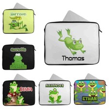 Personalised Any Name Frog Design Laptop Case Sleeve Tablet Bag 634 picture