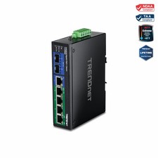 TRENDnet TI-UPG62, 7-Port Industrial Gigabit PoE++ DIN-Rail Switch picture
