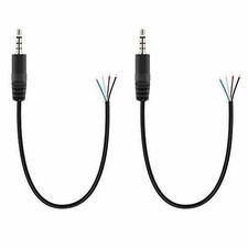 2 PC 3 FT  3.5mm Male Plug Bare Wire TRRS 4 Pole Stereo 1/8