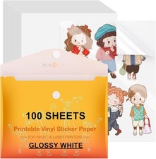 100 Sheets Glossy Waterproof Sticker Paper Printable Vinyl For Inkjet Printer picture