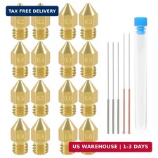 16 Pcs 3D Printer Nozzles MK8 Extruder Nozzles 0.2/0.3/0.4/0.5/0.6/0.8/1.0mm and picture